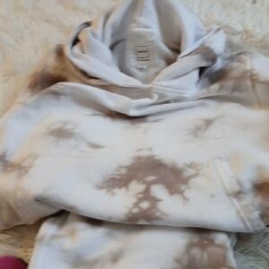 Reflex White and Brown Tie-Dye Hoodie